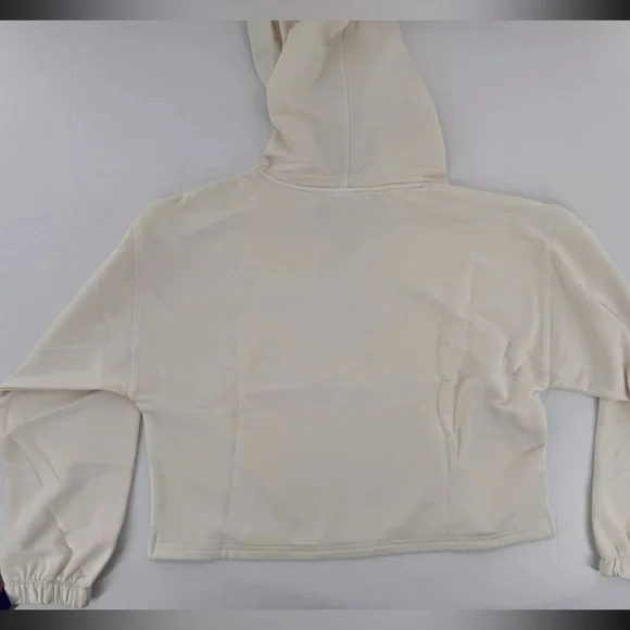 Champion Hoodie Sweatshirt Cropped Sz S Soft Touch Gym Minimalist White Casual‌ - Picture 5 of 11